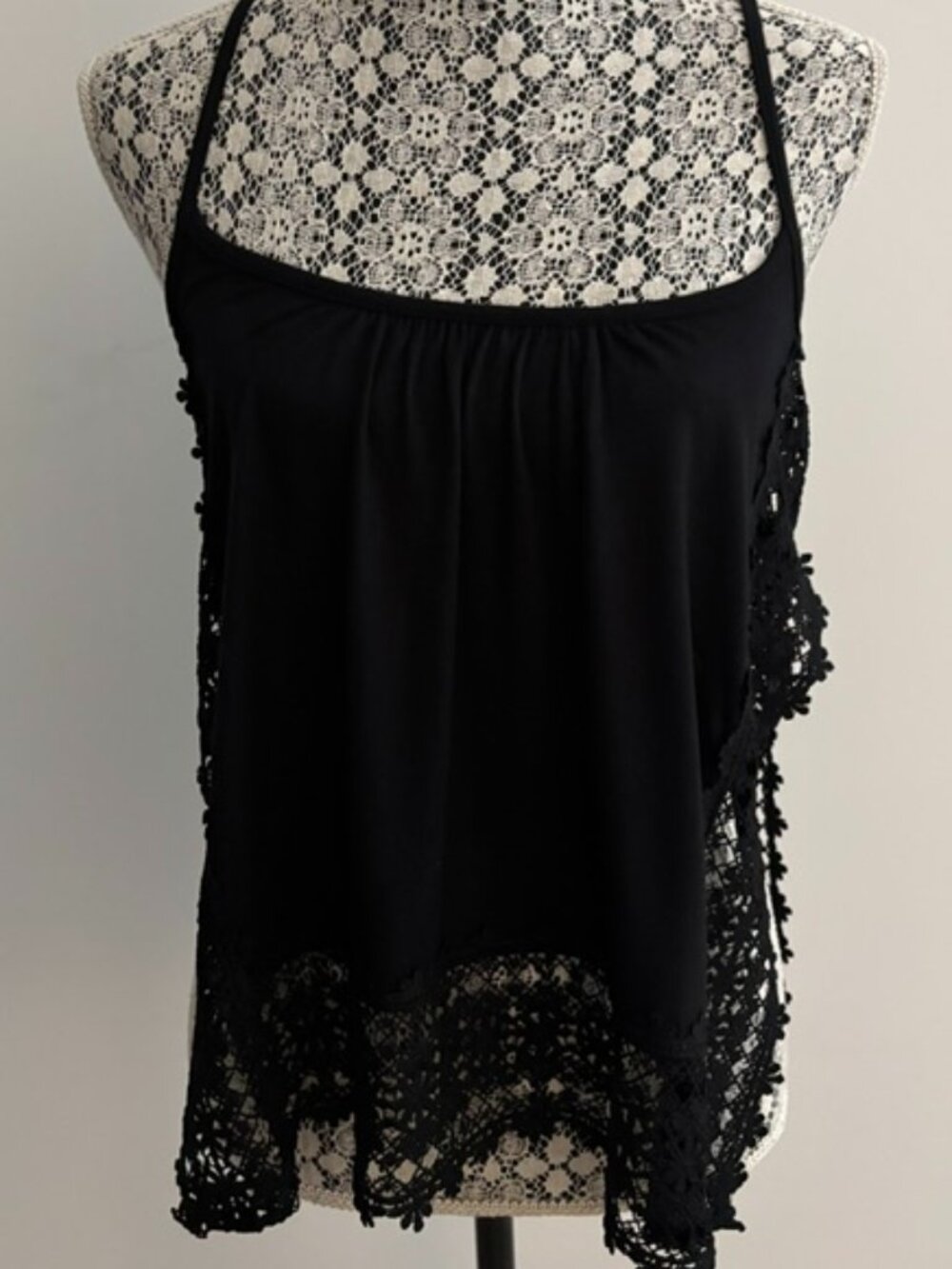 ocean drive Black Camisole with Lace Detailing - Small